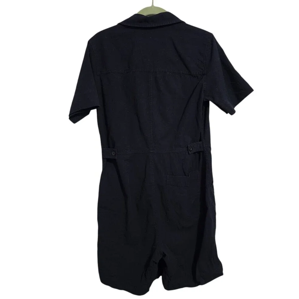 EVERLANE Linen Blend Utility‎ Romper Navy Minimalist Fishermancore preppy 2